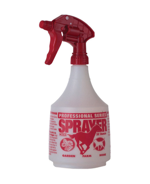 Little Giant Professional Spray Bottle | All Purpose General Use Spray Bottle | Horse Spray Bottle | Heavy Duty Spray Bottle | 32 Ounces | Red PS32RED