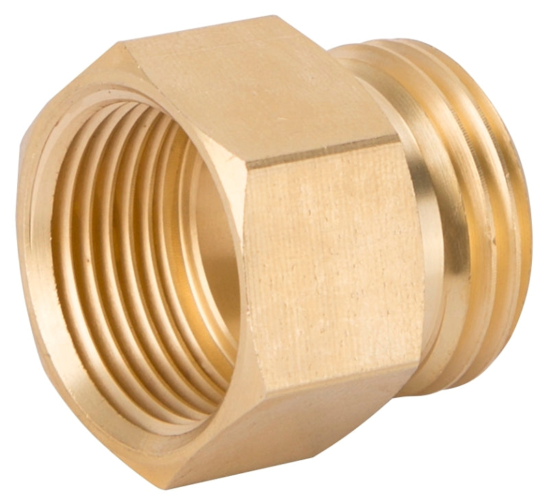 Landscapers Select Double Connector, 3/4 In, Male Nh X Fnpt, Brass, For Use With Any Standard Garden Hose