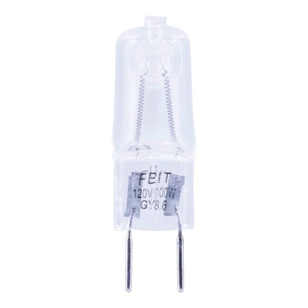 Feit Electric 100-Watt Halogen Bulb, Dimmable, GY8.6 Base, 1600 Lumens, Warm White 3000K, Ideal for Accent, Display, Appliance, Pool & Spa Lighting, 2,000-Hour Lifespan, BPQ100/8.6/CAN BPQ100/8.6/RP