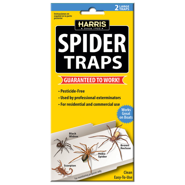 Harris Spider Glue Traps, Pesticide Free (2-Pack), Kills Brown Recluse, Hobo Spider, Black Widow and More Strp