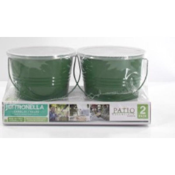 Patio Essentials 10 Oz Citronella Candle Bucket, Assorted Colors, (10 oz.Each/6 Packs of 2/12 Total Candles) - 21108P-2