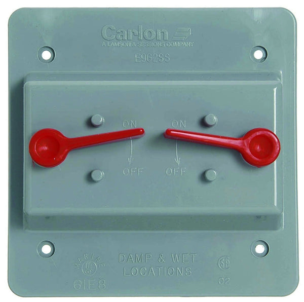 Carlon THOMAS & BETTS E9G2SSNR FS PVC 2G Toggle Cover