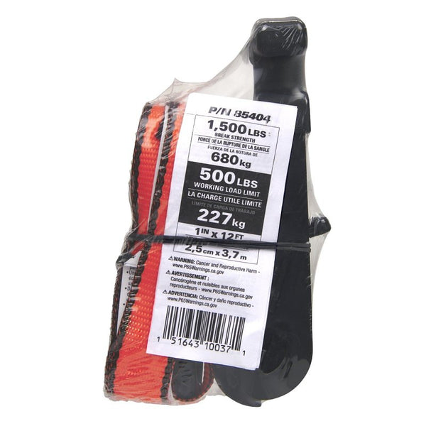 Keeper 85404 12' Hi-Viz Ratchet Tie-Down , Orange