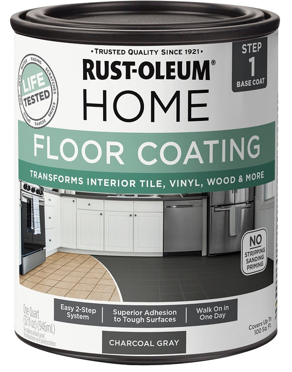 Rust-Oleum 365928 Floor Coating Base Coat Charcoal Gray Quart