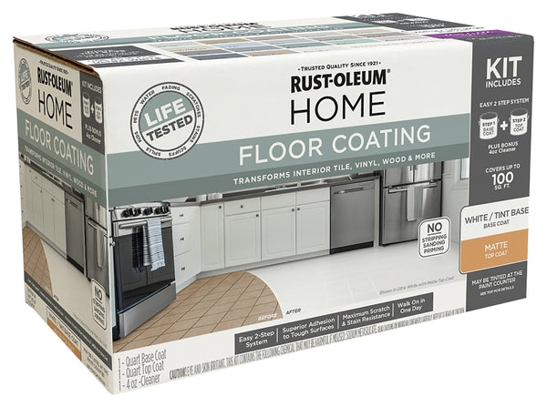 Rust-Oleum Home Floor Coating Ultra White Tint Base Matte Kit 360098