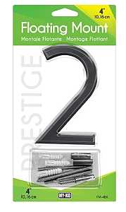 Hy-Ko FM-4BK/2 FM-4BK-2 House Number, Character: 2, 4 in H Character, Black Character