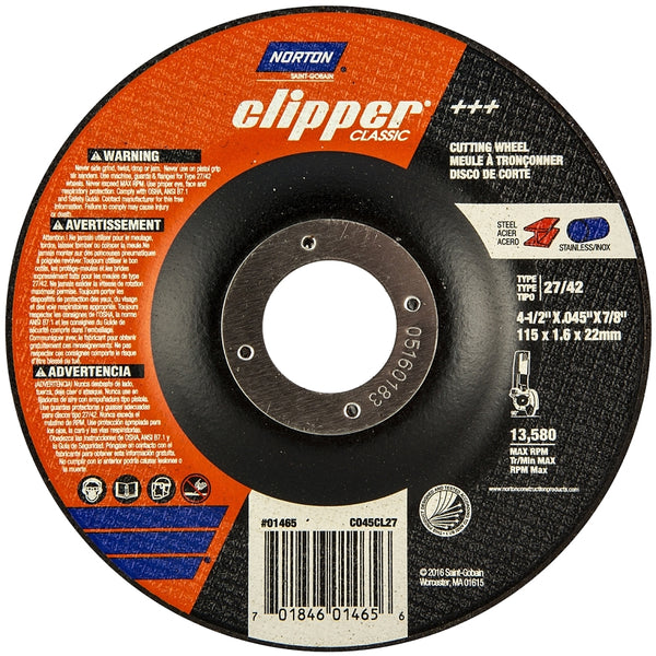 NORTON CLIPPER 70184601465 WHEEL CUTOFF 4.5IN