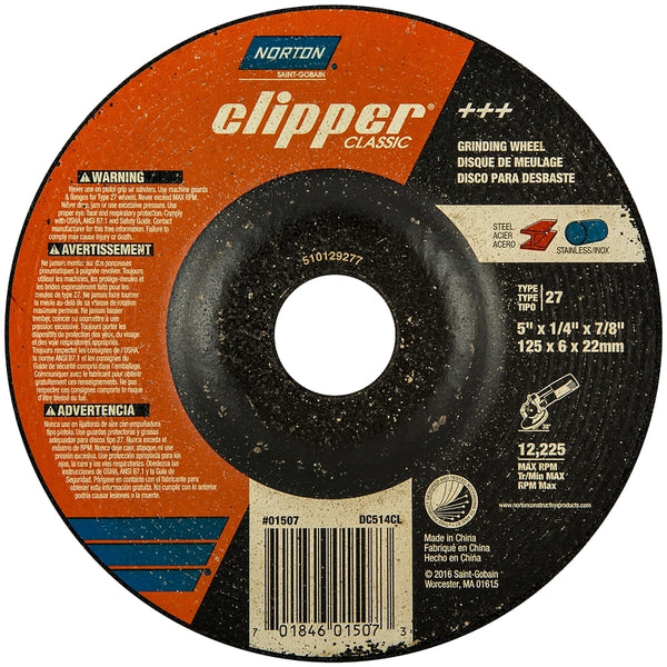 NORTON CLIPPER 70184601507 WHEEL GRINDING 5IN