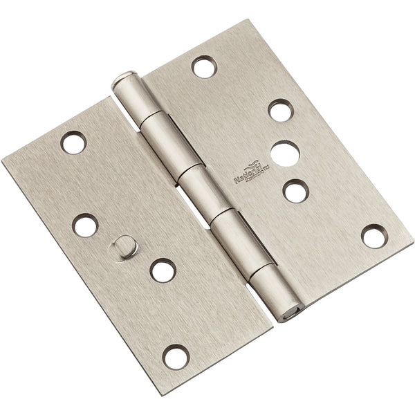 National MFG CO N830404 Satin Nickel Square Door Hinge, 4"