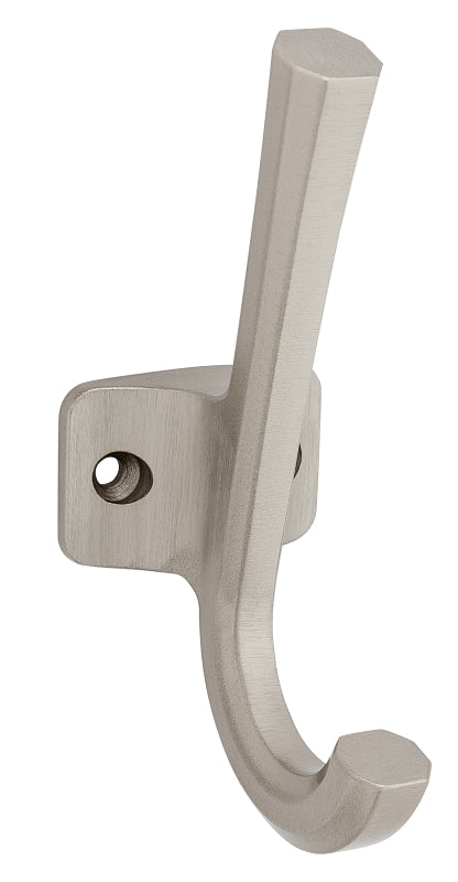National Hardware N337-913 Powell Angled Hook, 4-15/16", Satin Nickel