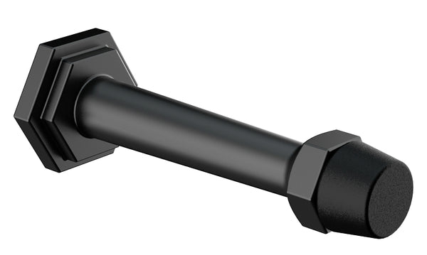 National Hardware N830-530 Powell Door Stop, 3", Matte Black with Matte Black Tip
