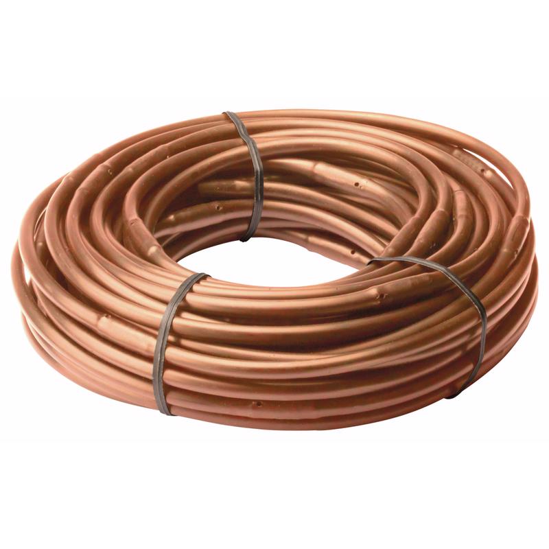 Rain Bird ET256-50S Drip Irrigation Pressure Compensating 1/4" Emitter Tubing, 6" Emitter Spacing, 50 Roll, Brown