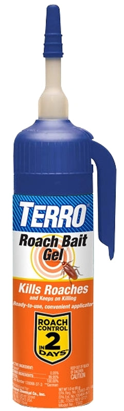 TERRO T502 Cockroach Gel Bait Killer 3 oz - Fast-Acting Roach Killer Indoor Infestation Control for German, American and Oriental Roaches with Precision Applicator