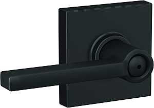 SCHLAGE Bed and Bath Latitude Lever, Collins Trim, Matte Black