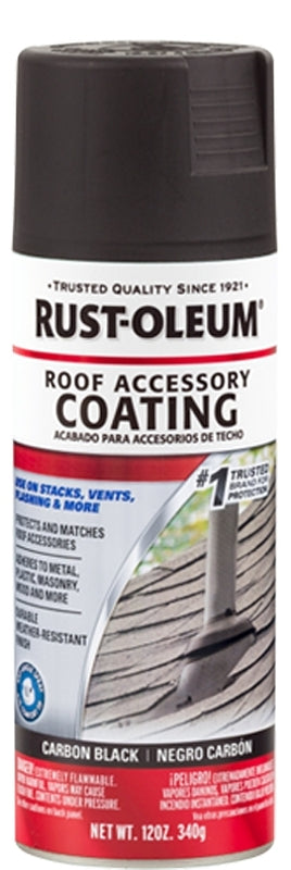 Rust-Oleum 285227 Roofing Accessory Coating Spray, 12 oz, Carbon Black
