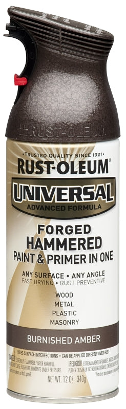 Rust-Oleum 271480 Universal All Surface Forged Hammered Spray Paint, 12 oz, Burnished Amber