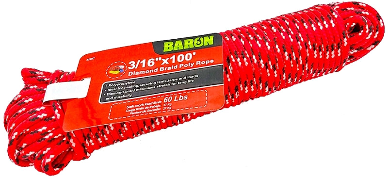 BARON MFG Rope Polyp DB 3/16INX100FT 52607