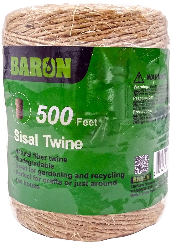 Baron 60106 Sisal Rope Twine, 500 Feet