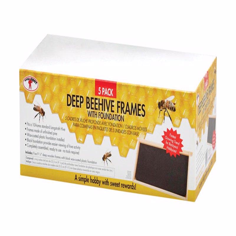 Little Giant Deep Hive Frame Black Deep Beehive Frames for Beekeeping (5-Pack) (Item No. DFRBLACK)