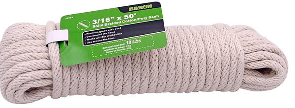Baron 52603 Poly Clothesline, 3/16 Inch X 50 Feet, White