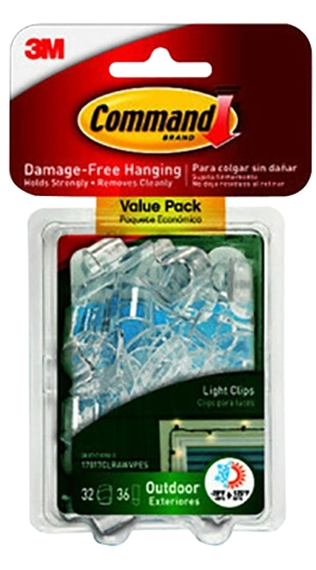 Command 17017CLRAWVPES Outdoor Light Clips, 32 clips, 36 strips