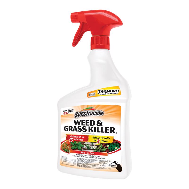 Spectracide Weed & Grass Killer 2, Use On Driveways, Walkways and Around Trees and Flower Beds, 32 fl Ounce Spray
