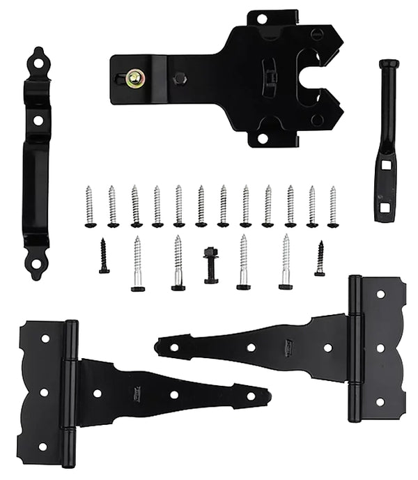 National Hardware N109-308 V8422 Deluxe Decorative T-Hinge Gate Kit in Black