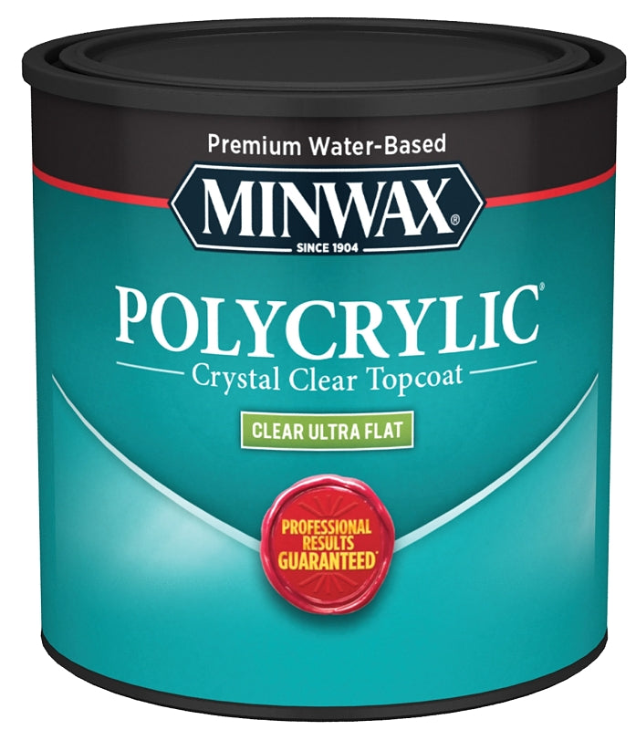 Minwax 211114444 Polycrylic Protective Finish, Half Pint, Ultra Flat
