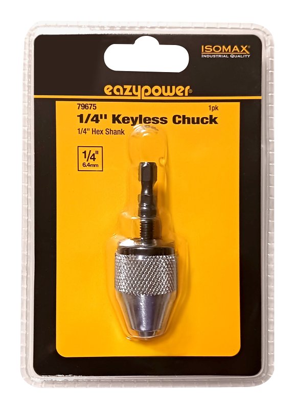 Eazypower 1/4 in. in. Keyless Chuck Adapter 1/4 in. Hex Shank 1 pc. 79675