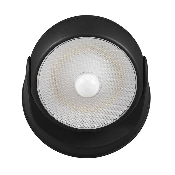 Globe Electric 17000183 160-Degree 3W Black 250 Lumens Battery Operated Outdoor Integrated LED Orb Light Security Light, Rotating Lamp Head, Outside House Lights