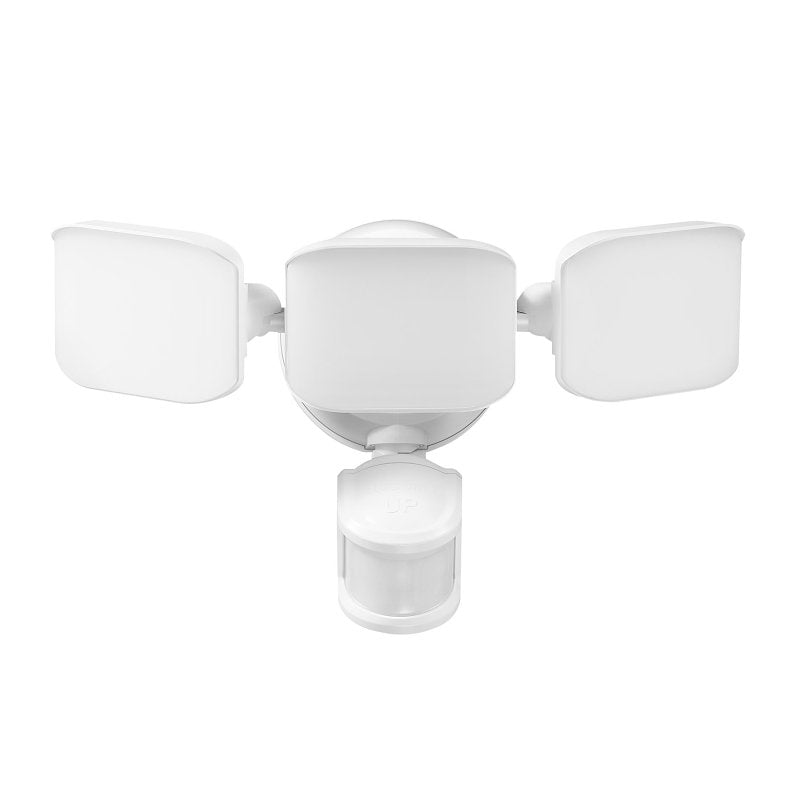 Globe Electric 180-Degree 15W Triple Head White 2200 Lumens Battery Operated Outdoor Integrated LED Flood Light Security Light, Outside House Lights