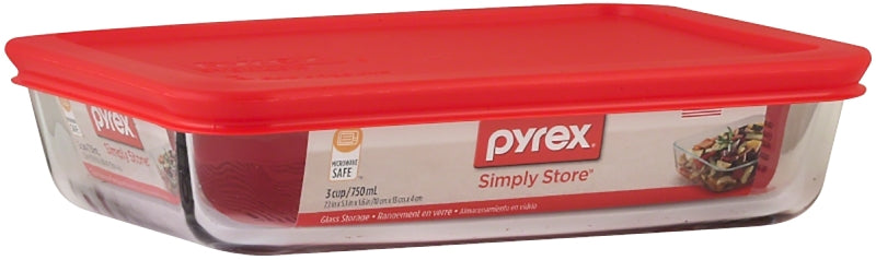 PYREX REC W/RED LID 3CUP by PYREX MfrPartNo 1075430
