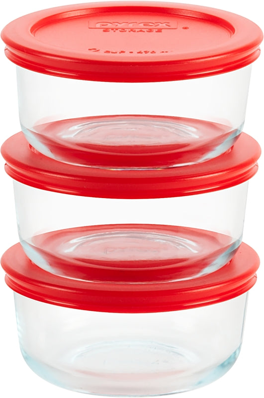 Pyrex 6-Piece 2-Cup Glass Food Storage Set with Lids 1085657