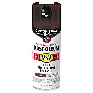 Rust-Oleum 376857 Stops Rust Custom Spray 5-in-1 Spray Paint, 12 oz, Flat Brown, (Pack of 1)