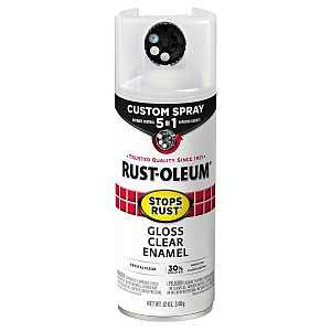 Rust-Oleum 376885 Stops Rust Custom Spray 5-in-1 Spray Paint, 12 oz, Gloss Clear