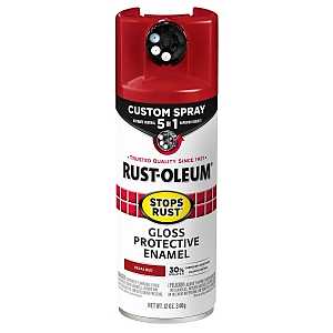 Rust-Oleum 376895 Stops Rust Custom Spray 5-in-1 Spray Paint, 12 oz, Gloss Regal Red, (Pack of 1)