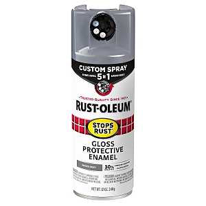 Rust-Oleum 376897 Stops Rust Custom Spray 5-in-1 Spray Paint, 12 oz, Gloss Smoke Gray (Pack of 1)