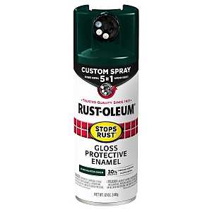 Rust-Oleum 376902 Stops Rust Custom Spray 5-in-1 Spray Paint, 12 oz, Gloss Dark Hunter Green