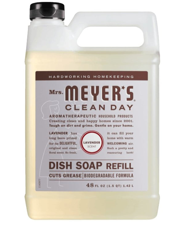 Mrs. Meyer's Liquid Dish Soap Refill, Biodegradable Formula, Lavender, 48 fl. oz 11180