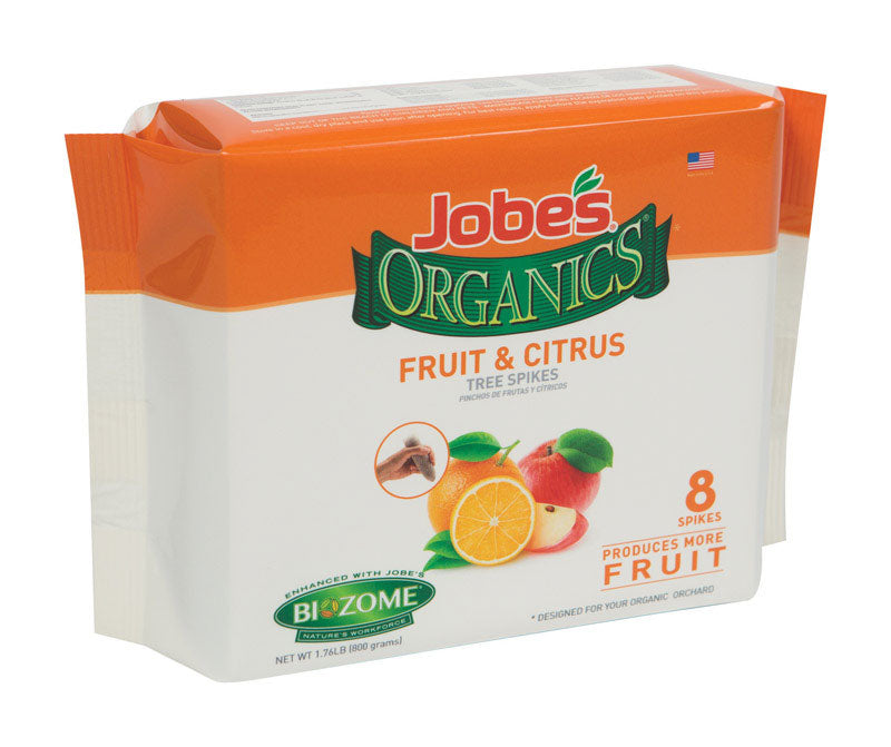 Jobe’s Organics Garden Fertilizer Spikes, Easy Plant Care Fertilizer for Fruit and Citrus Plants and Trees, 8 Count