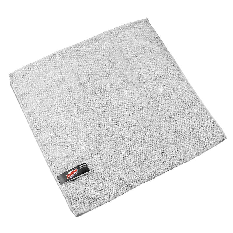 Libman Microfiber Cloth, 13-1/2 in L, 13-1/2 in W, Microfiber, Gray