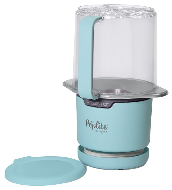 Presto 04811 PopLite My Munch Hot Air Popcorn Popper - Personal Sized, Built-In Serving Bowl, Compact Design, 8 Cups, Blue