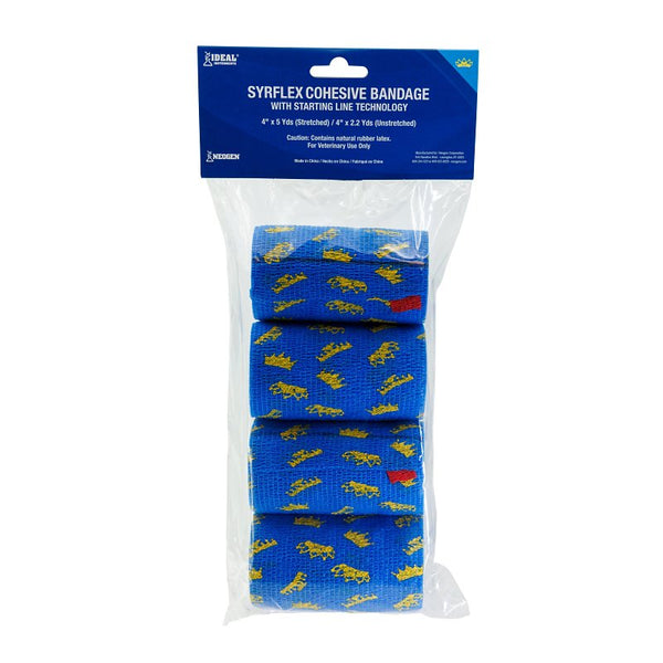 Neogen SyrFlex Cohesive Bandage 4" Blue Crown 4pk TA3400BLUP-4PK