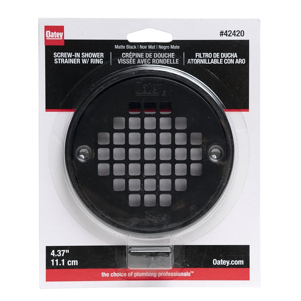 Oatey 42420 shower drain strainer, Black