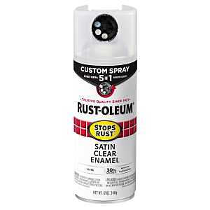 Rust-Oleum 376883 Stops Rust Custom Spray 5-in-1 Spray Paint, 12 oz, Satin Clear