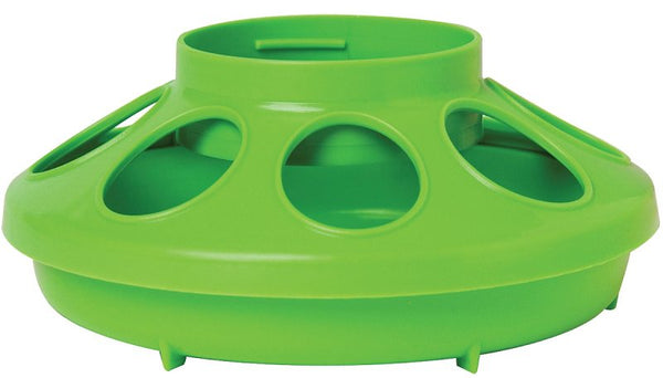 Little Giant Plastic Feeder Base (1 Quart) Heavy Duty Plastic Feed Tray Base for Container (Apple Green) (Item No. 806APPLEGREEN)