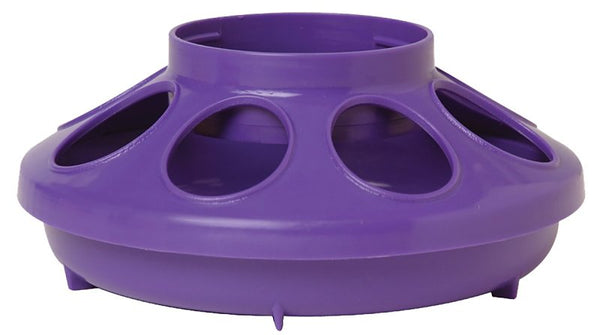 Little Giant Plastic Poultry Feeder Base | Heavy Duty Plastic Feed Tray Base for 1 Quart Container | Base for Chicken Feeder | Purple 806PURPLE