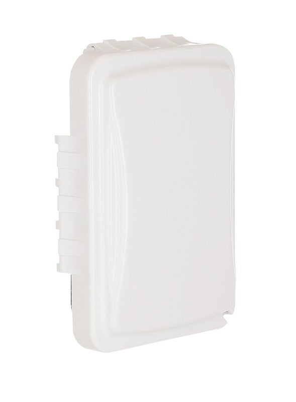 TayMac MM110W Weatherproof Single Outlet Outdoor Receptacle Cover, 5/8 Inches Deep, White