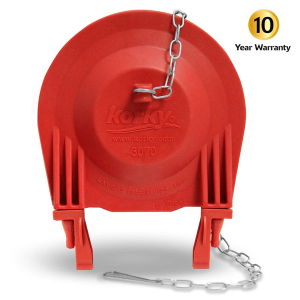 Korky 3070BP Large 3" 2X High Performance Universal Toilet Flapper, Red
