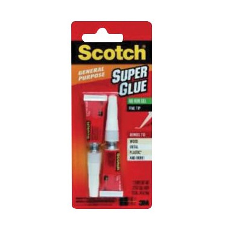 Scotch Advanced Formula Super Glue Gel, .07 oz, 2-Pack, No-Run Formula (AD122)